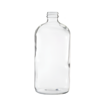 32OZ CLEAR GLASS BOSTON ROUND BOTTLE 28/400 (CASE OF 48 UNITS)