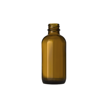 4OZ AMBER GLASS BOSTON ROUND BOTTLE 24/400 (CASE OF 128 UNITS)