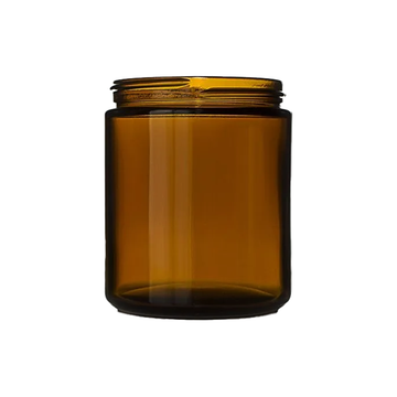 8OZ AMBER GLASS STRAIGHT SIDED JAR 70/400