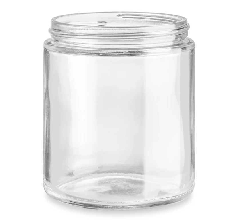 8OZ CLEAR GLASS STRAIGHT SIDED JAR 70/400